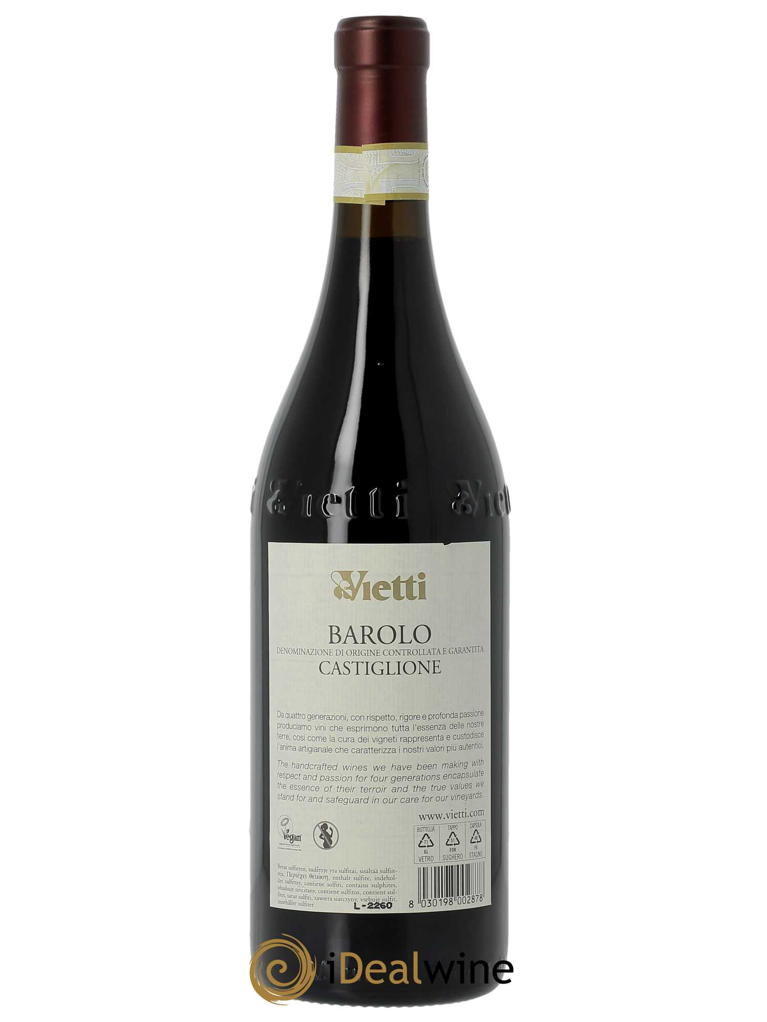 Barolo DOCG Castiglione Vietti  2019 - Lot de 1 Bouteille