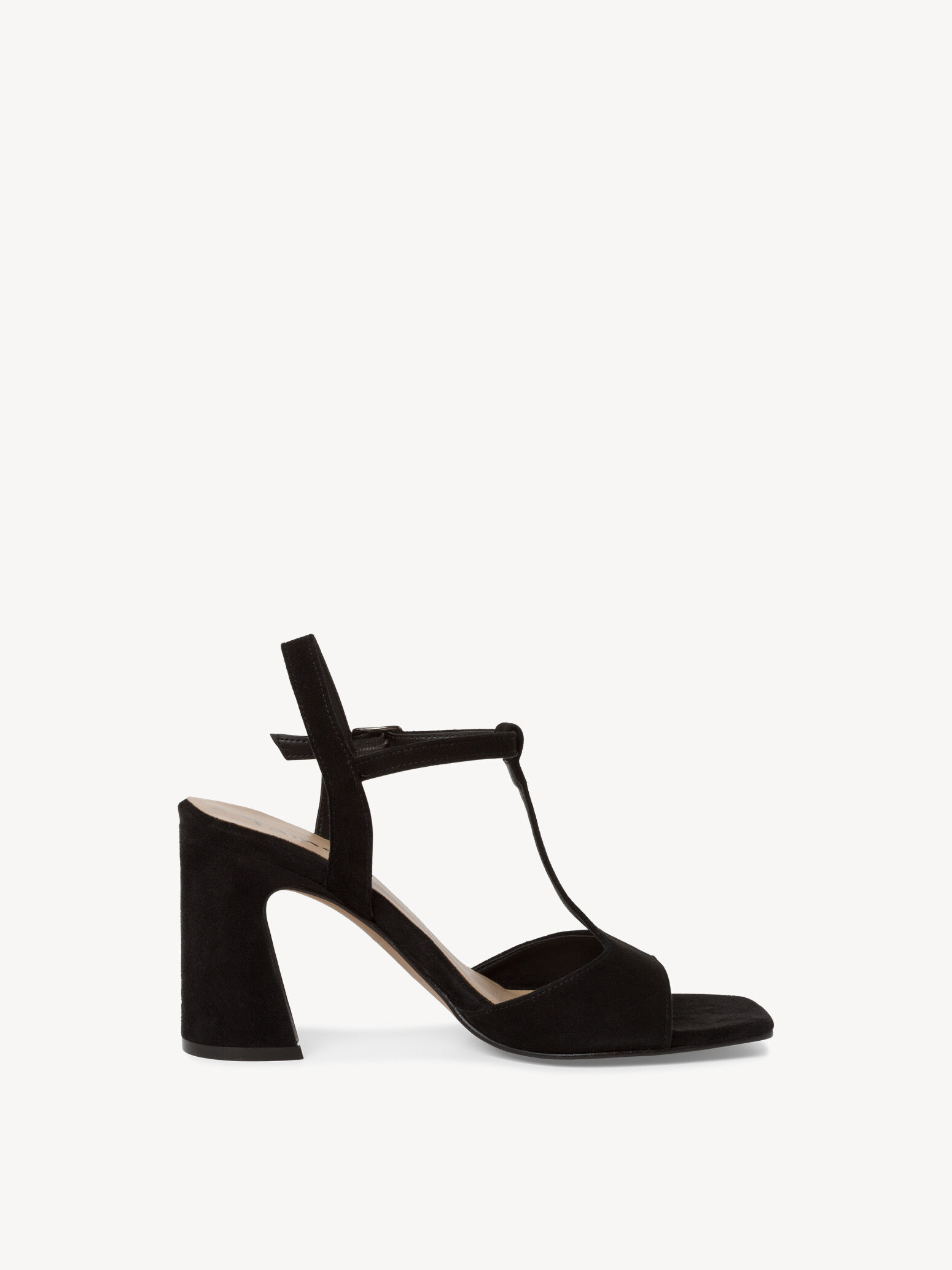 Sandale à talon en cuir - noir