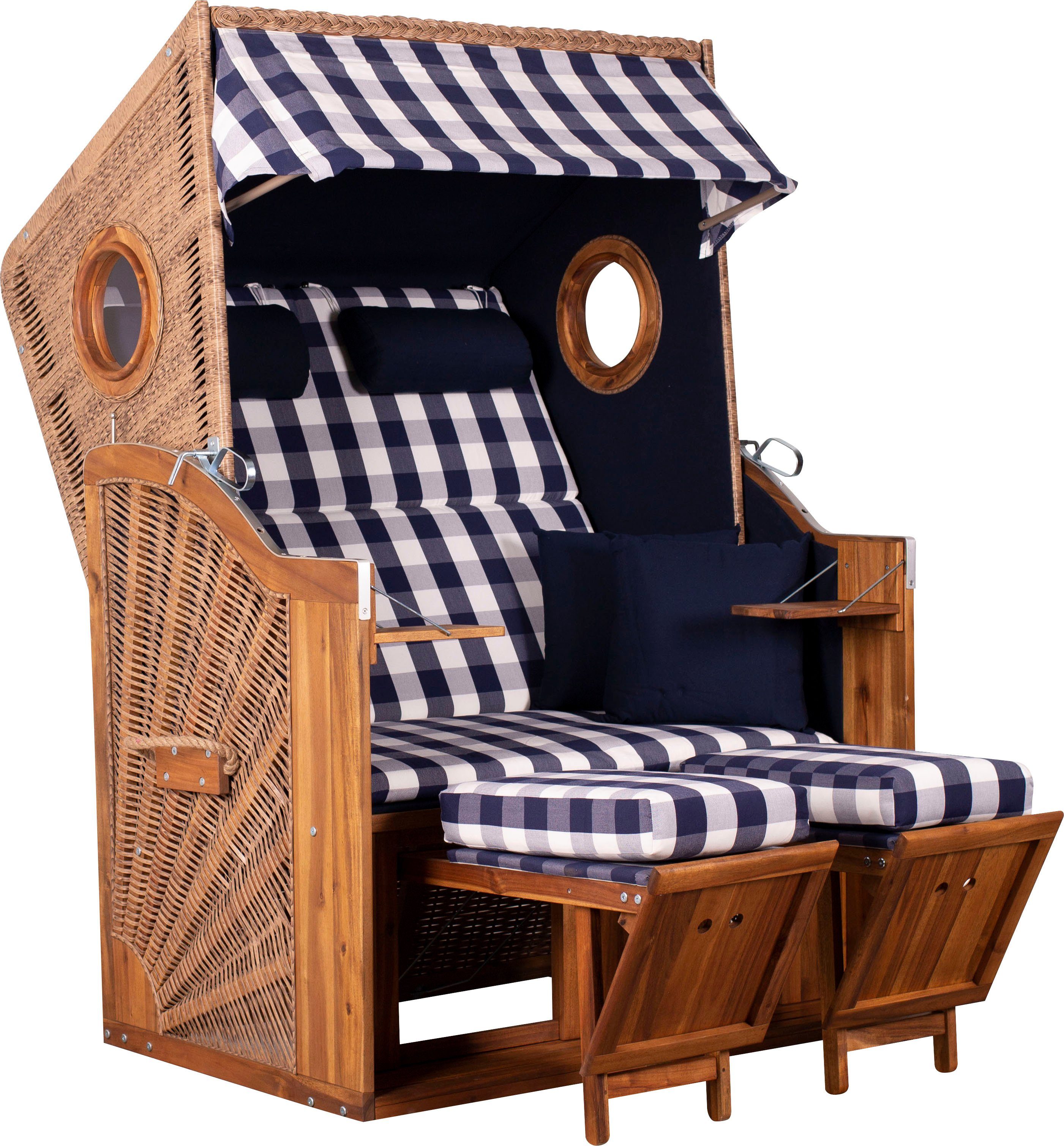 deVries Strandkorb trend45, BxTxH: 120x80x155 cm, Halblieger, Ostsee-Modell