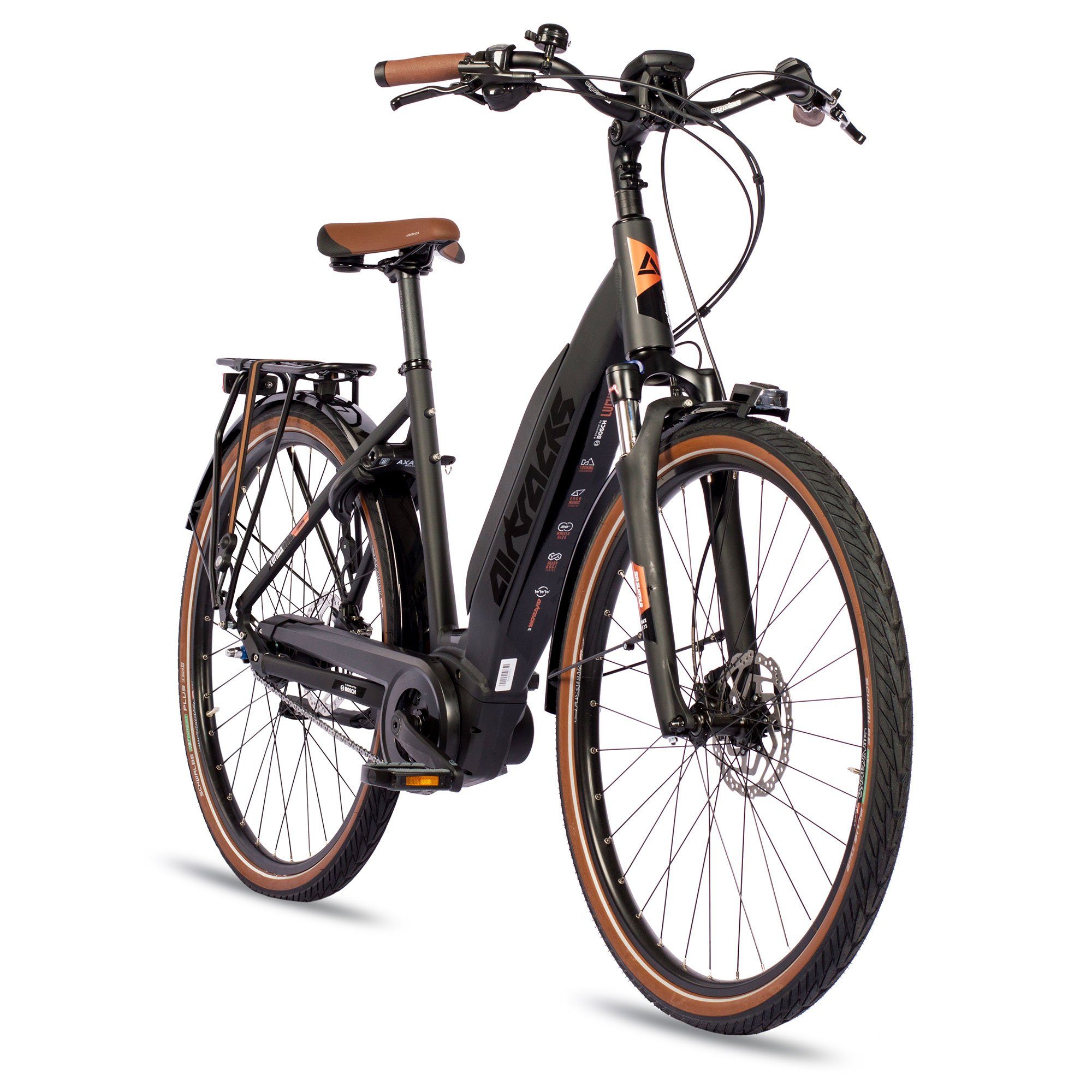 Airtracks E-Bike 28 Zoll Damen E-Bike BOSCH City LS LUMINA ACTIVE PLUS LINE 500 Wh, 8 Gang, Nabenschaltung, Mittelmotor, 500 Wh Akku, City Low Step Fahrrad SHIMANO NEXUS 8 45cm 50cm - 2023