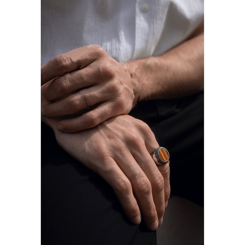 caï Bague pour hommes 925 Argent argent Bague