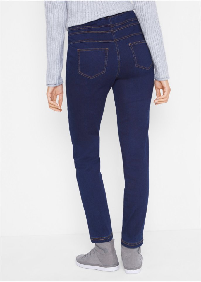 High Waist Jeggings aus leichter, elastischer Thermoqualität mit Bequembund