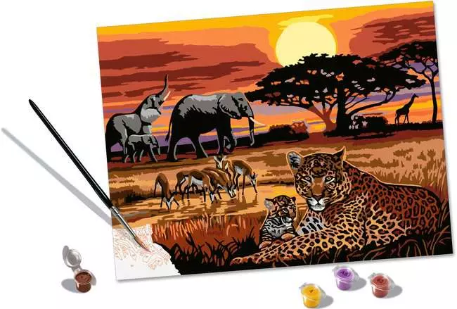 CreArt Savannenlandschaft - Malen nach Zahlen für Erwachsene