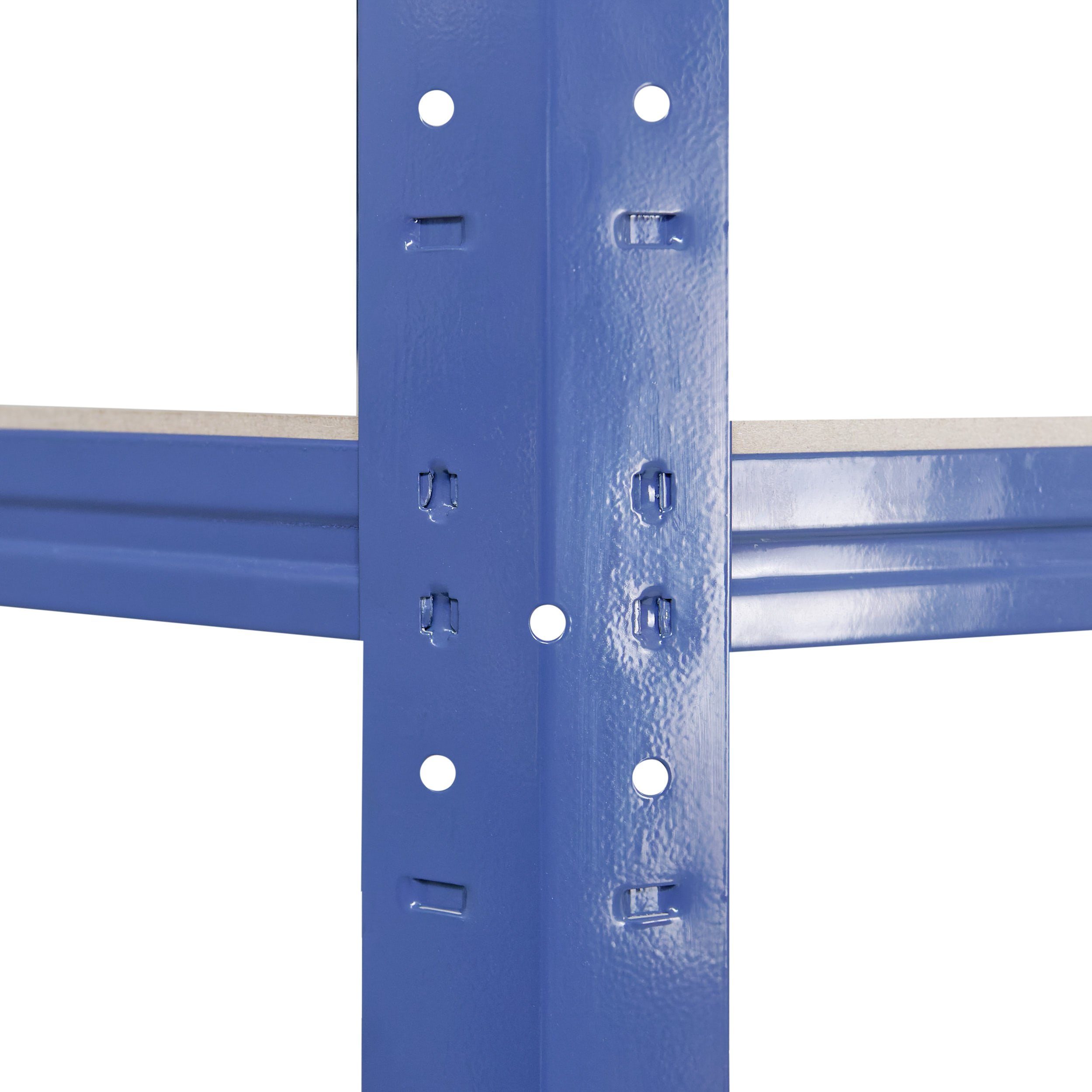 shelfplaza Eckregal HOME, 200x80x50cm blau, Metall Eckregal stehend mit 6 Böden, Corner Shelf 145kg Tragkraft Schwerlastregal Ecke, Steckregal verzinkt Eckregal Keller Garagen Regal