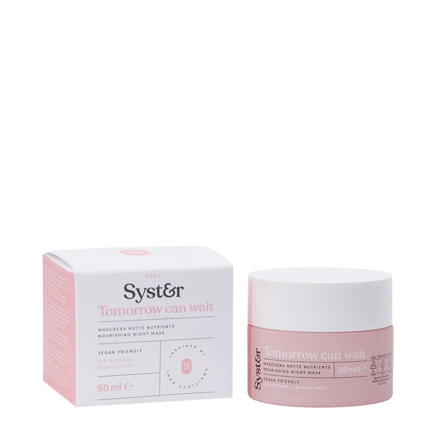 Syster Fast Tomorrow Can Wait - Maschera Idratante viso, Tratt.viso notte illuminante, Tratt.viso notte nutriente