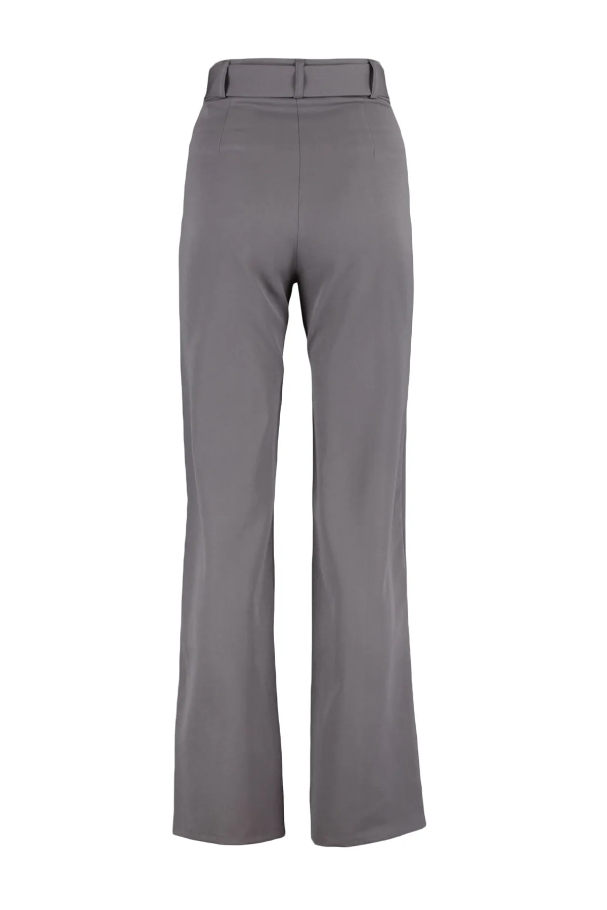 Trendyol Collection  Anthrazitfarbene, gerade geschnittene Webhose mit Gürtel TWOSS21PL0104