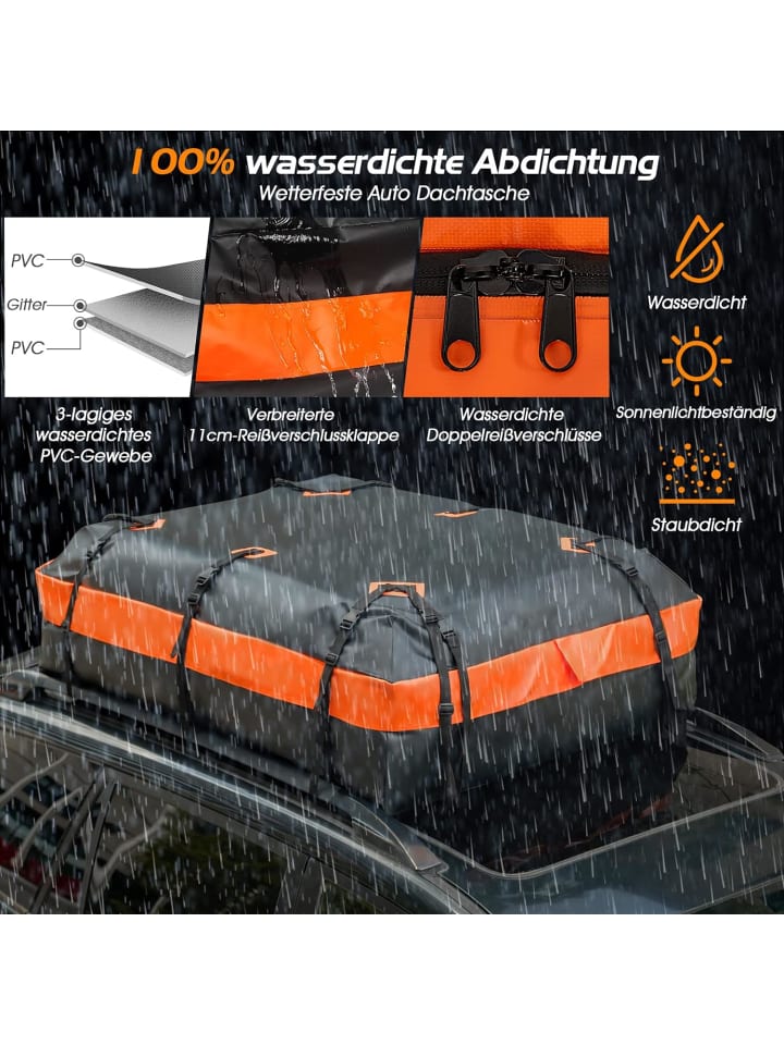 COSTWAY 50 L Dachbox für Auto in Schwarz günstig kaufen 100 cm