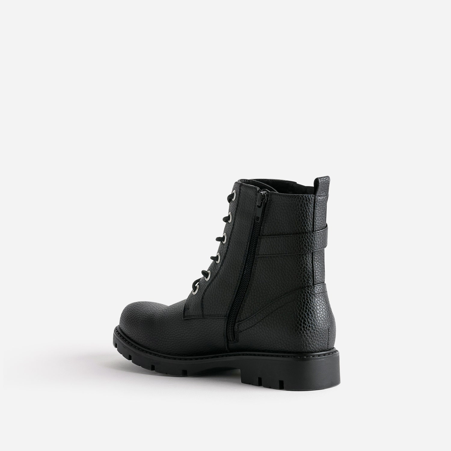 Boots à lacet BUGGY noir avec zip côté