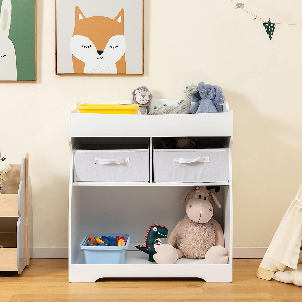 2 in 1 Wickeltisch Kommode Mit Sicherheitsgurt Matte