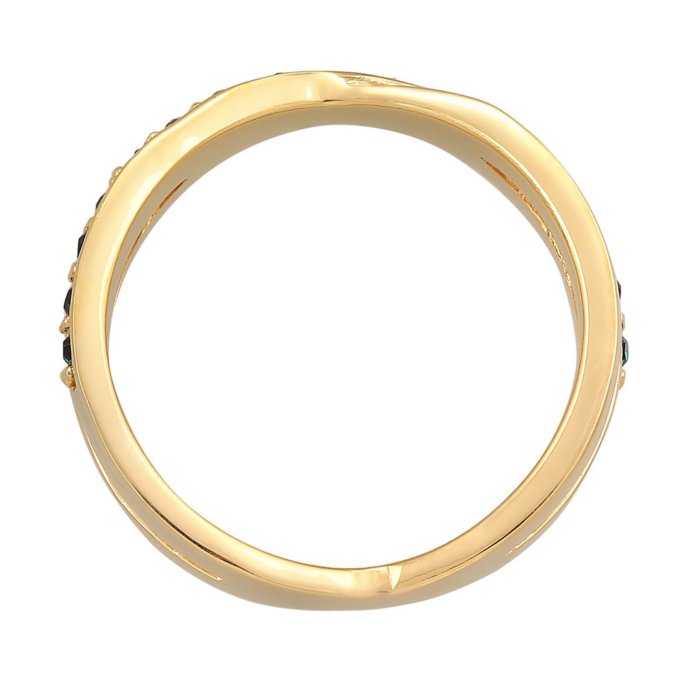 Elli Elli Bague Femmes pile enroulée Set élégant avec des cristaux de verre en argent  Bague