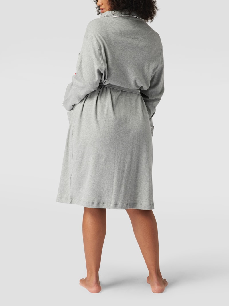 Bademantel mit Label-Stitching in mittelgrau