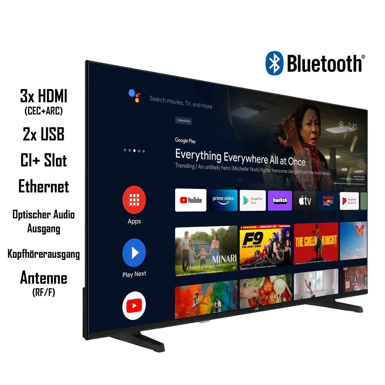 JVC LT-55VA3355 55 Zoll Fernseher / Android Smart TV (4K Ultra HD, HDR Dolby Vision, Dolby Atmos)