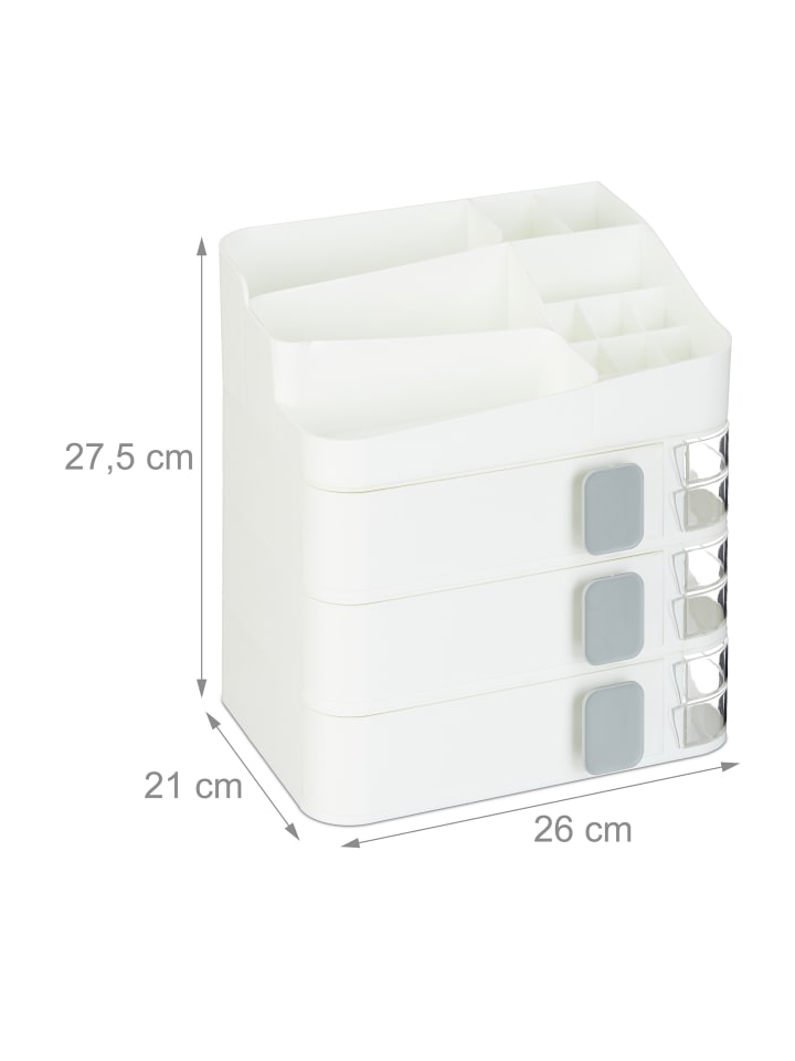 relaxdays Make Up Organizer in Weiß - (B)26 x (H)27,5 x (T)21 cm günstig kaufen onesize
