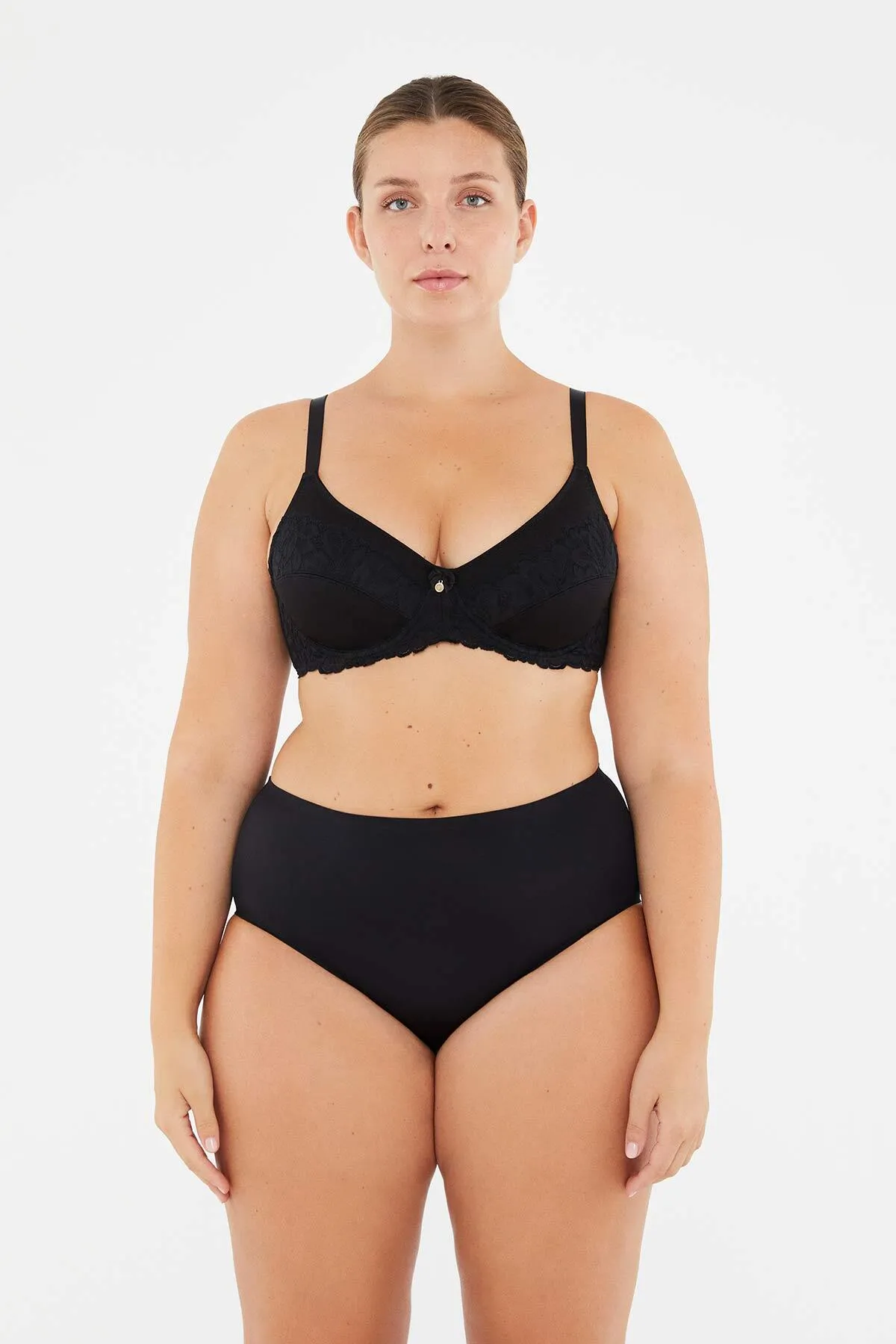 Dagi  Schwarzer Veronica-Accessoire-BH mit detailliertem Cupping