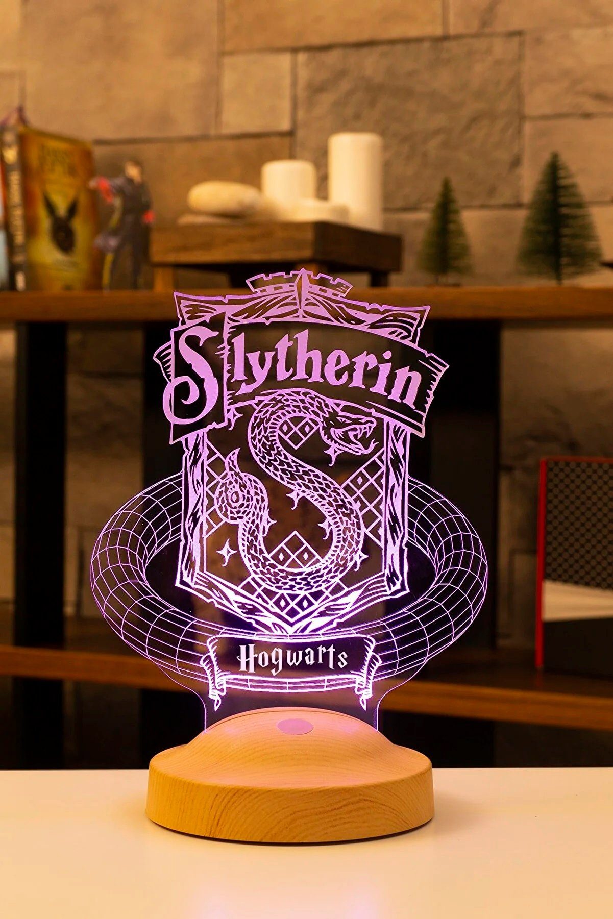 Geschenkelampe LED Nachttischlampe Slytherin Hogwarts Harry Potter LED-Nachtlicht Geschenke Lampe, LED fest integriert, Mehrfarbig