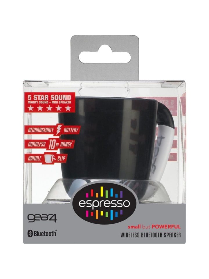 COFI 1453 Gear4 Bluetooth Mini-Lautsprecher im Espresso-Tassen-Design Kompakter in Schwarz günstig kaufen onesize