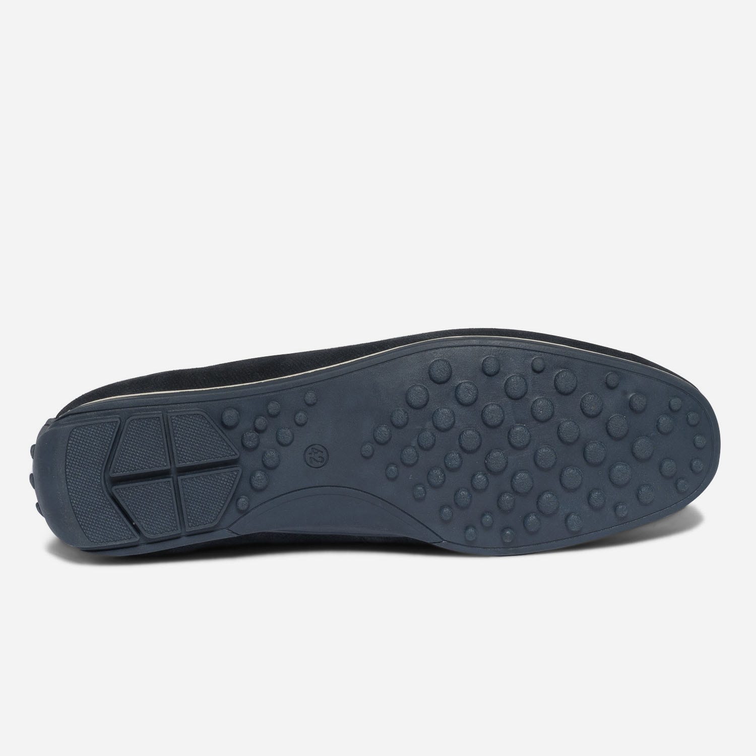Mocassin marine en cuir velours