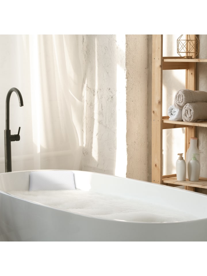 relaxdays Badewannenkissen in Weiß - (B)28,5x (H)19 x (T)5,5 cm günstig kaufen onesize