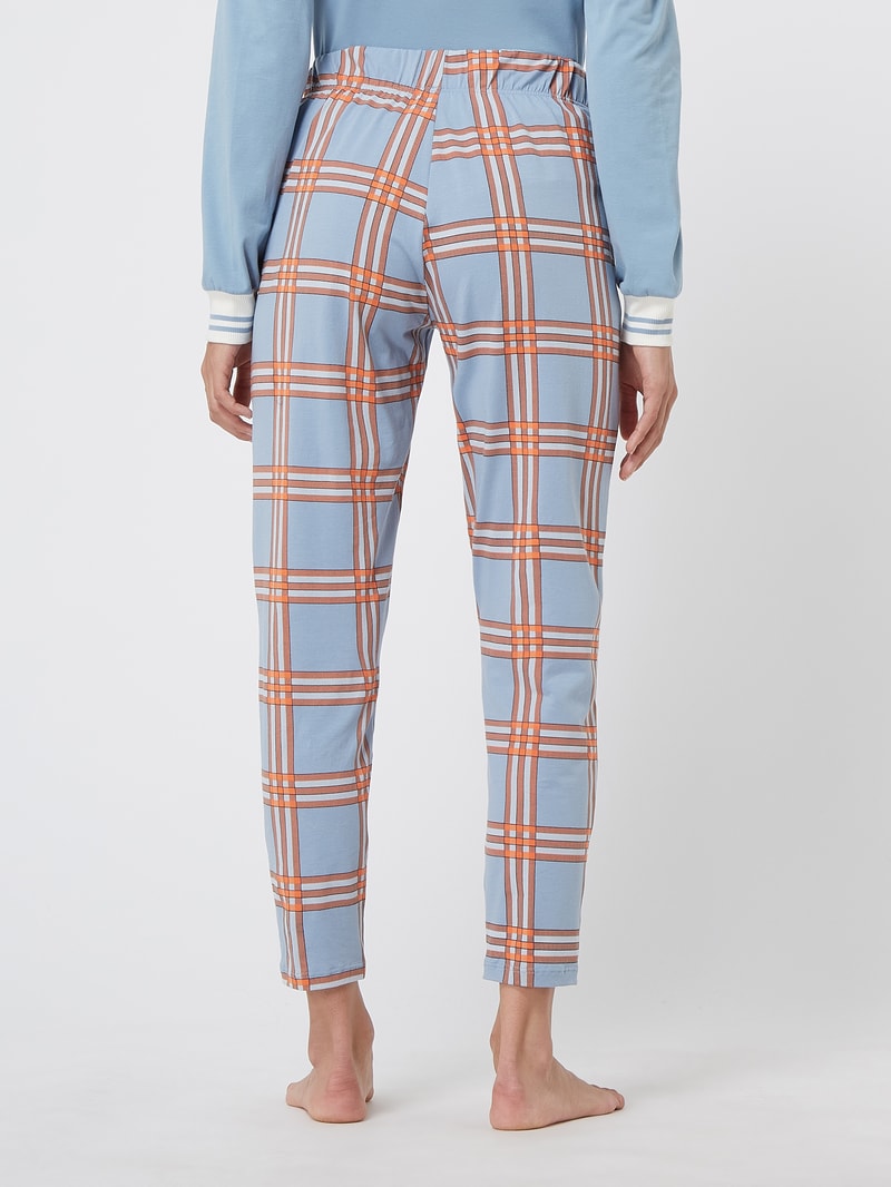 Pyjama-Hose mit Karomuster in hellblau