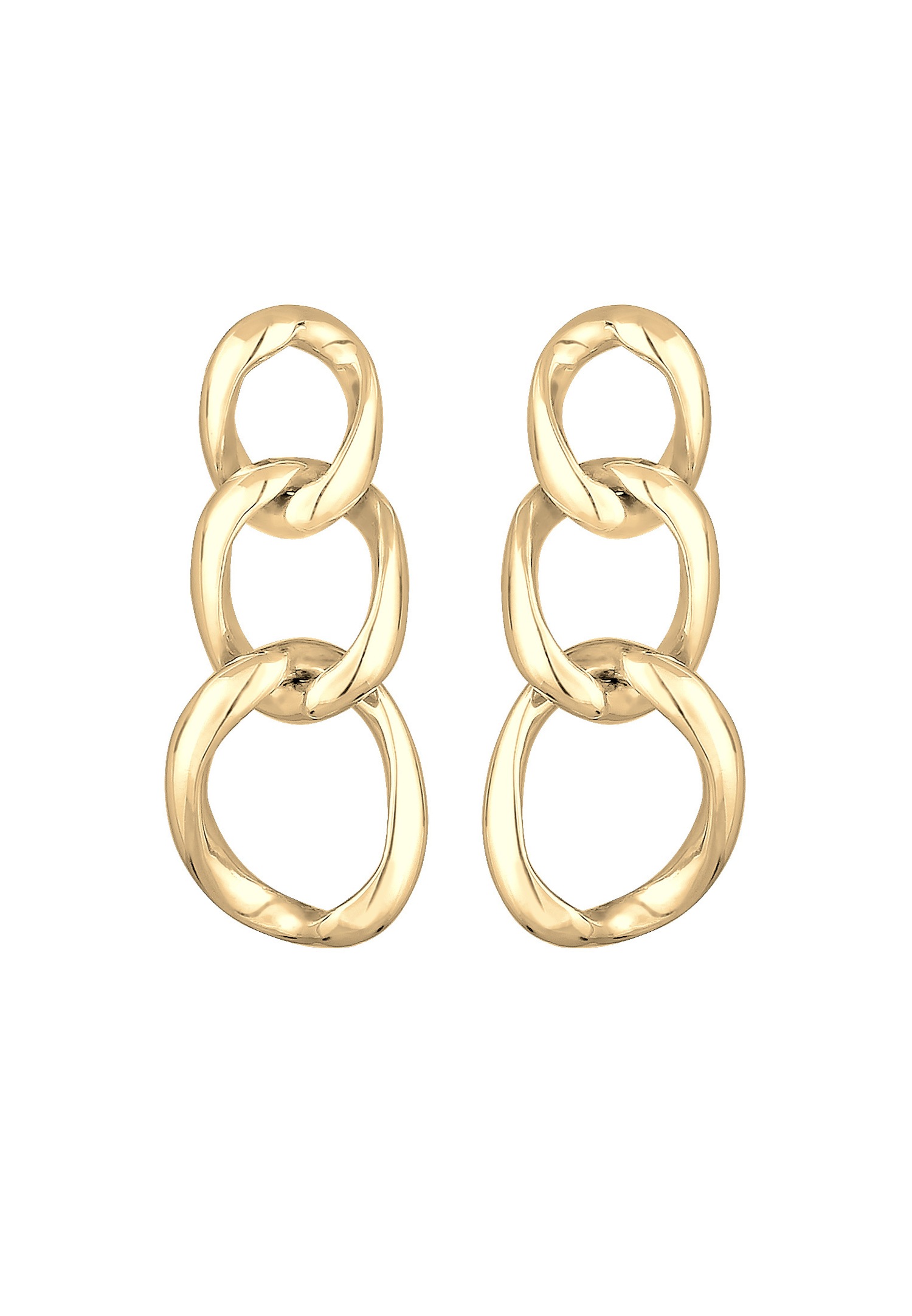 Elli Blogger Base Shape Chain Earrings for Women (925/1000) Silver