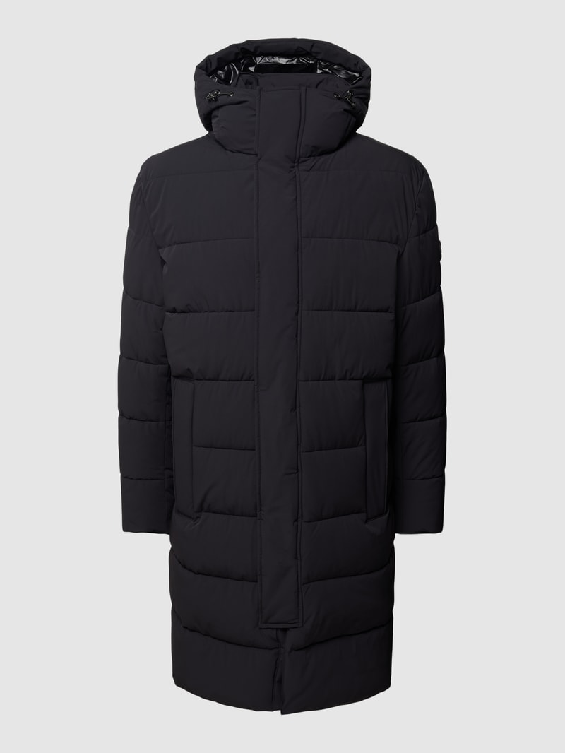 Steppjacke in unifarbenem Design Modell 'Winston' in schwarz