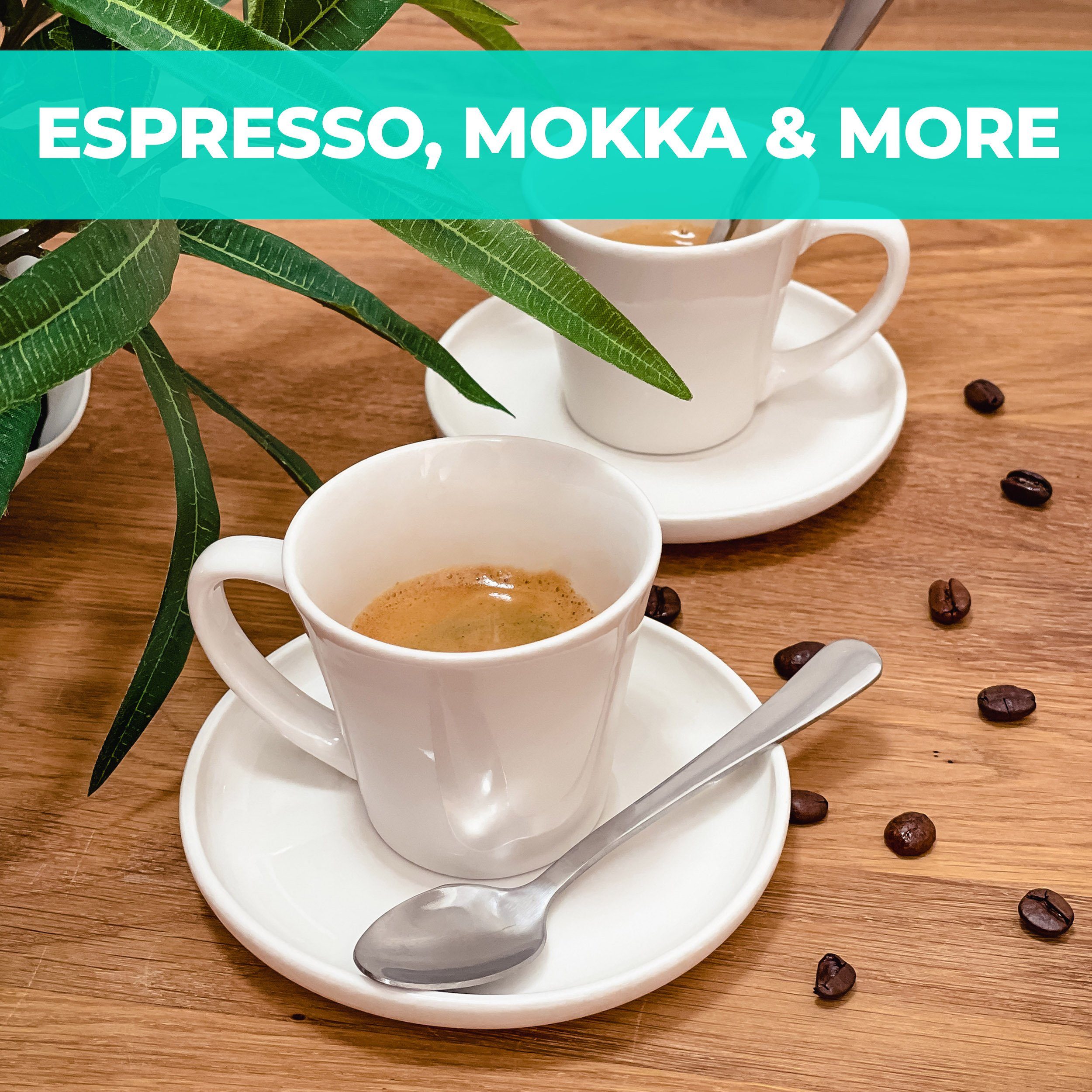 Praknu Teelöffel Praknu Espressolöffel klein 12er Set aus Edelstahl (12 Stück), Formstabil - Spülmaschinenfest - Mini Besteckset