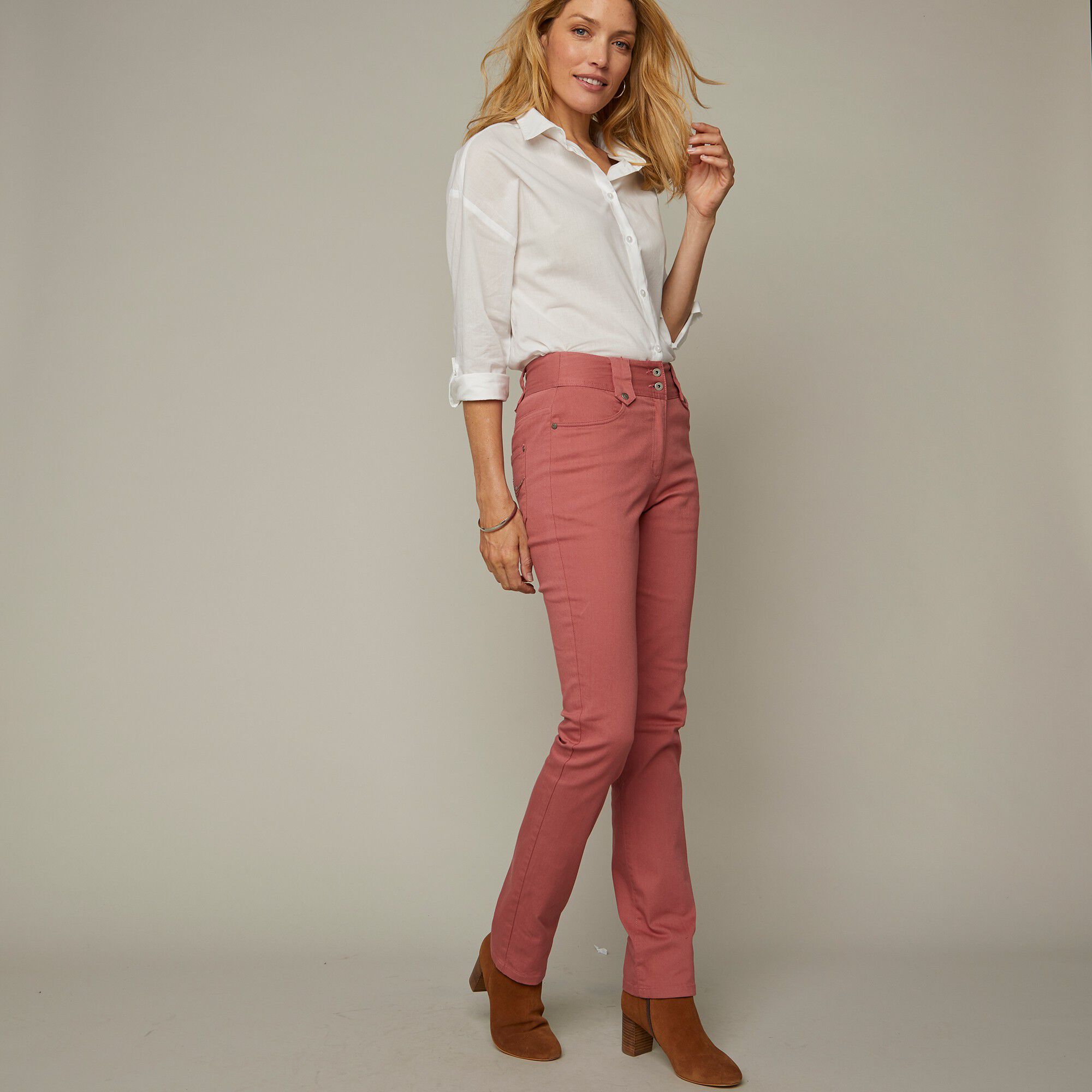 Pantalon droit taille haute