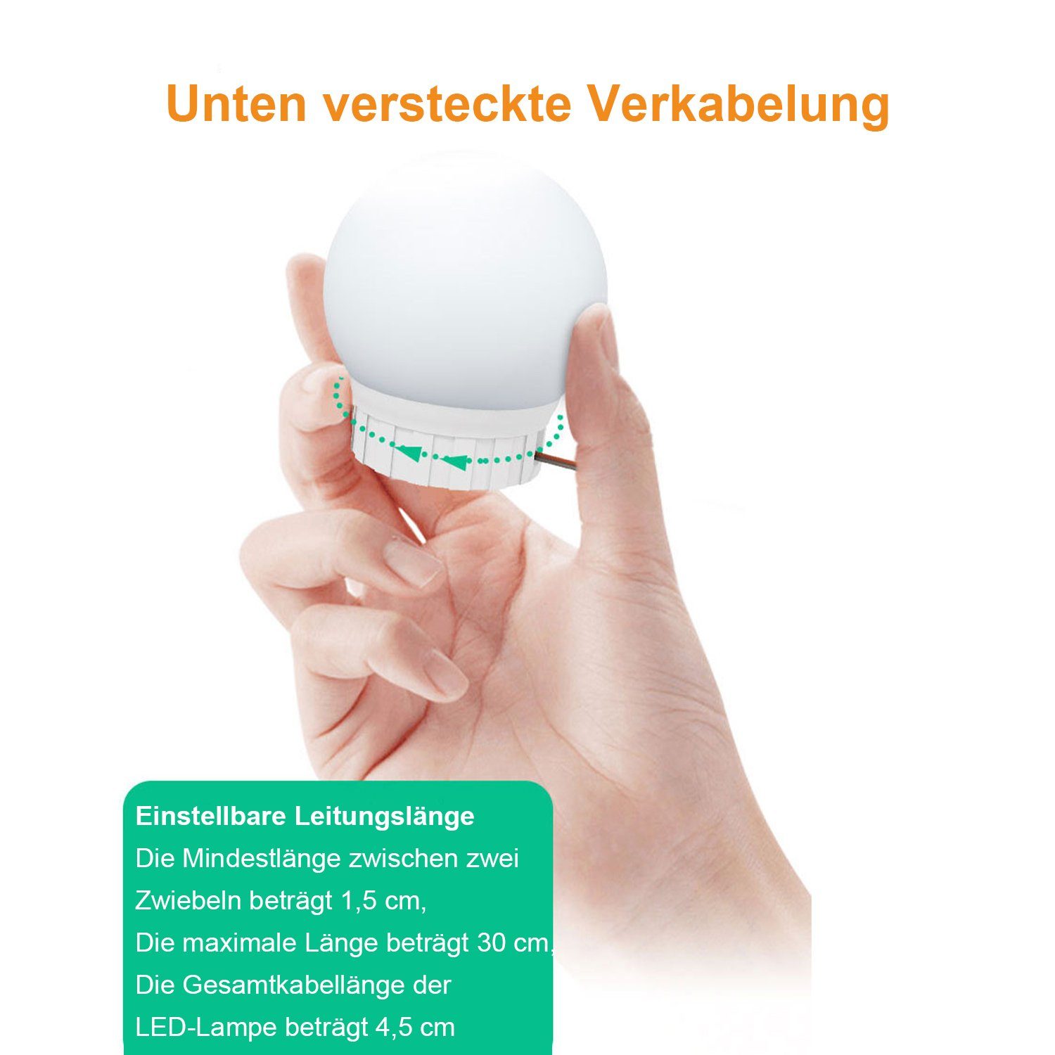 Vicbuy LED Spiegelleuchte, 14er Touch-Funktion Hollywood Lichter, 3 Farbe & Dimmbaren Helligkeitsstufen, Schminktische Leuchte, Drehbare Schminkleuchte, USB-Kabel Spiegellampe, Kosmetikspiegel