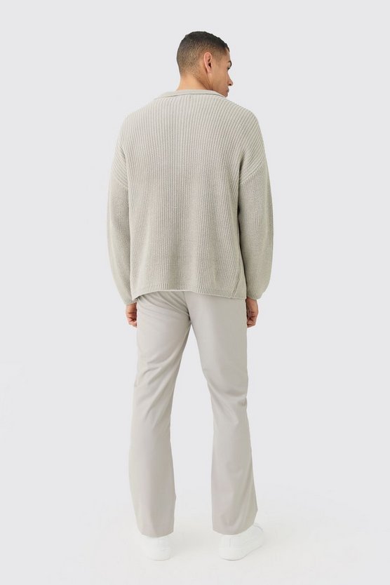Strickpullover mit doppeltem Reißverschluss