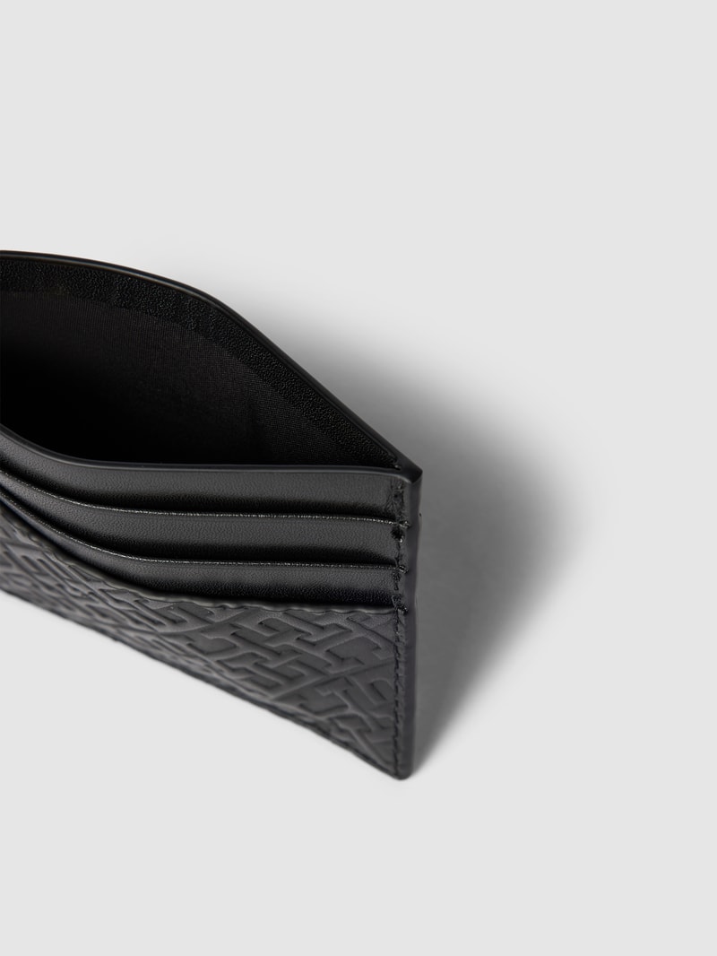 Kartenetui mit Label-Details Modell 'MONOGRAM' in schwarz