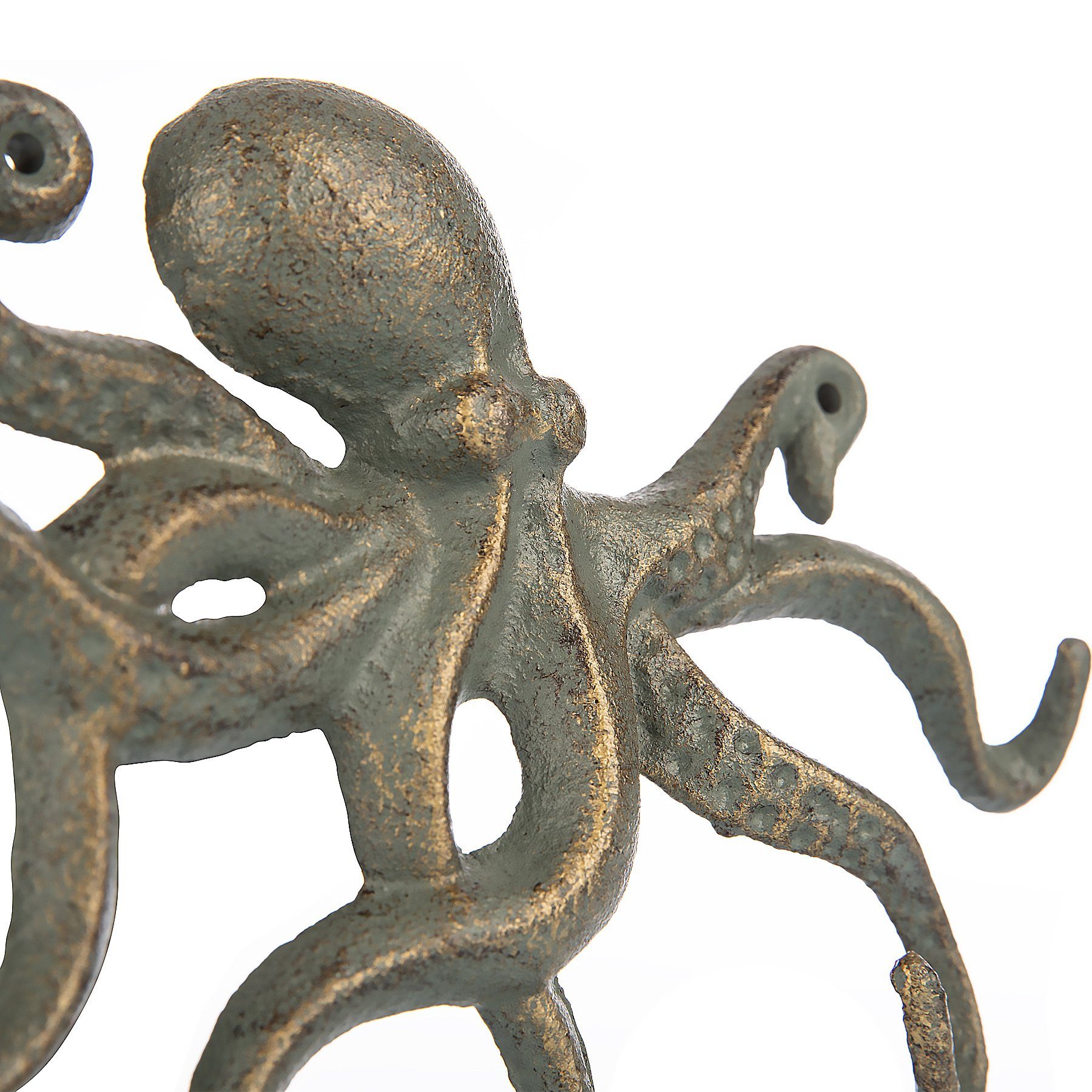 BigDean Schlüsselbrett Oktopus Design Schlüsselhaken Krake Altgol