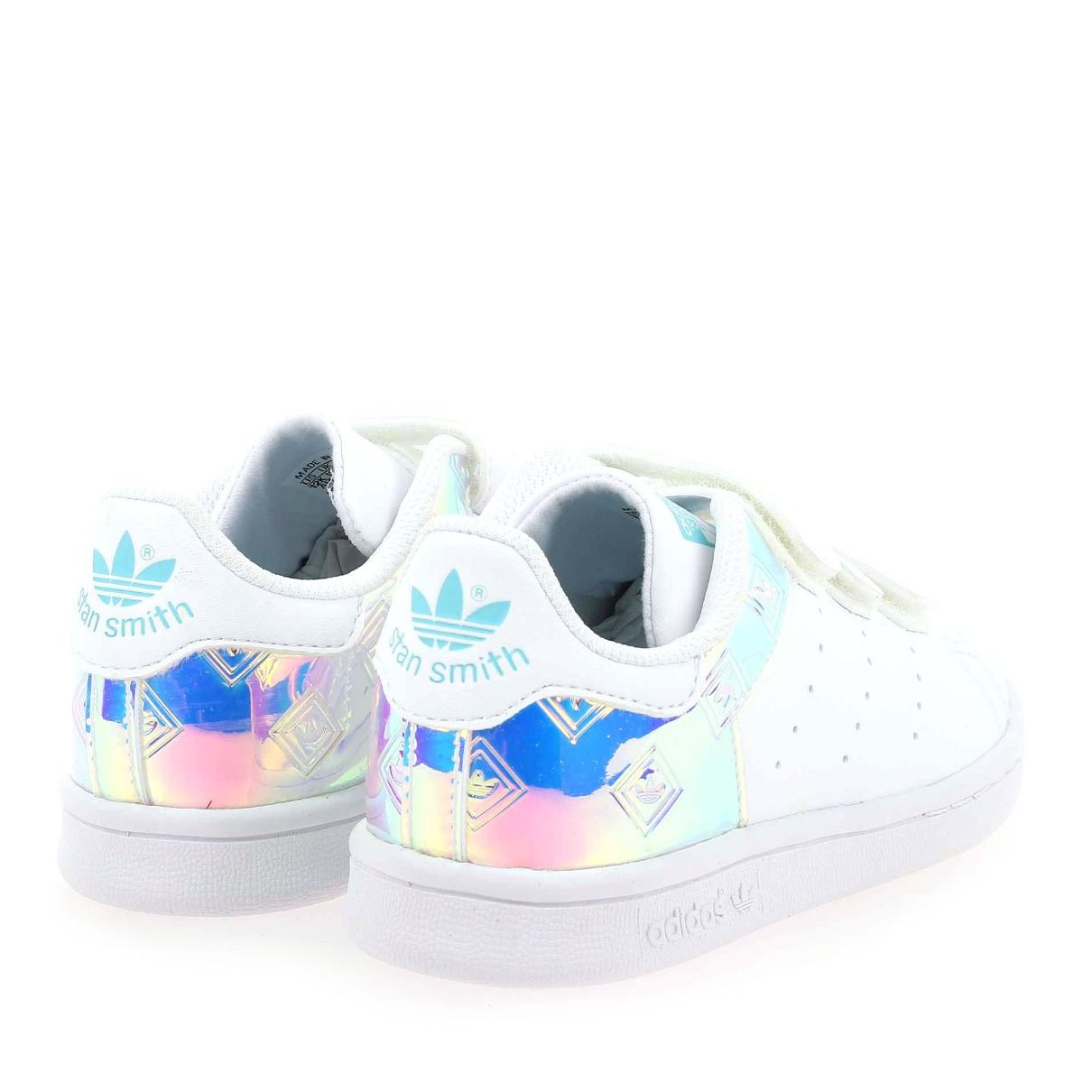 Adidas Originals  STAN SMITH METAL VELCRO H21 - Blanc Multi