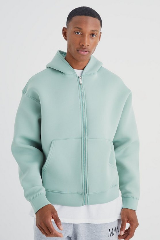 Kastiger Scuba-Hoodie mit Reißverschluss