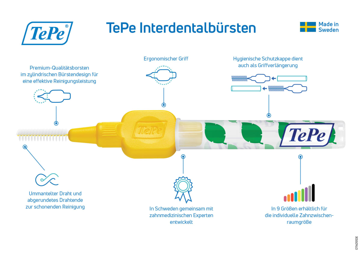 Interdentalbürsten gelb 0,7 mm ISO 4, 8 St