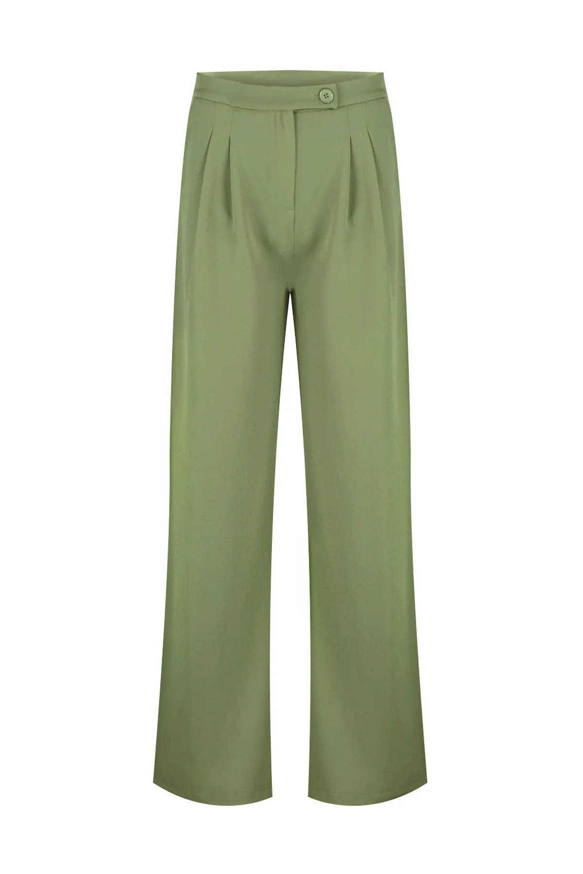 Trendyol Collection  Dunkle Khaki-Webhose mit weitem Bein und hoher Taille und weitem Bein TWOAW22PL0066