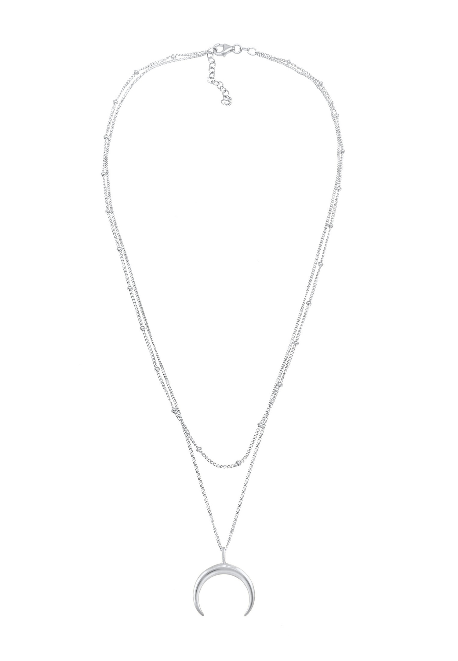 Collana Elli a doppia fascia con falce e luna, da donna, in argento massiccio 925/1000 placcato oro.