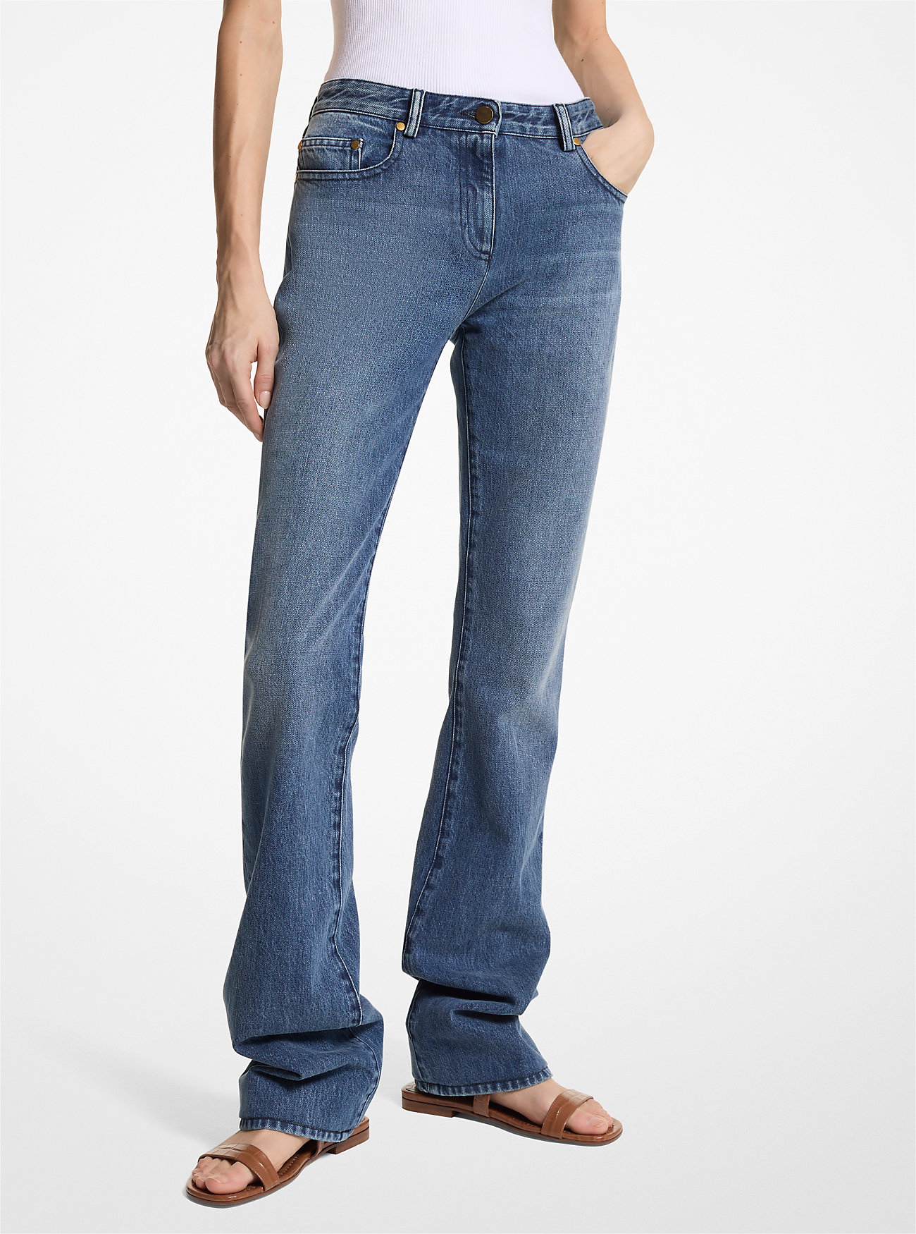 Denim Slim Stovepipe Jeans - INDIGO