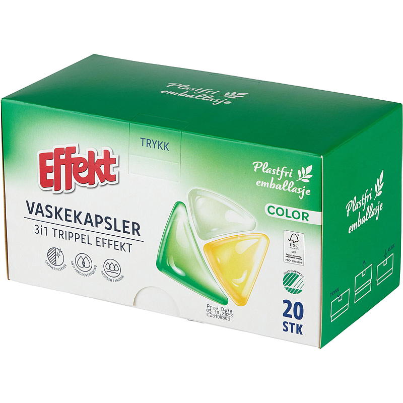 Effekt Vaskekapsler 20 stk farget Effekt