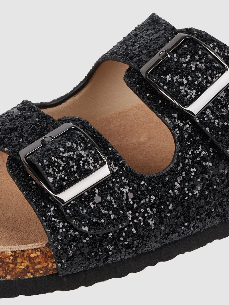 Sandalen mit Glitter-Effekt in schwarz