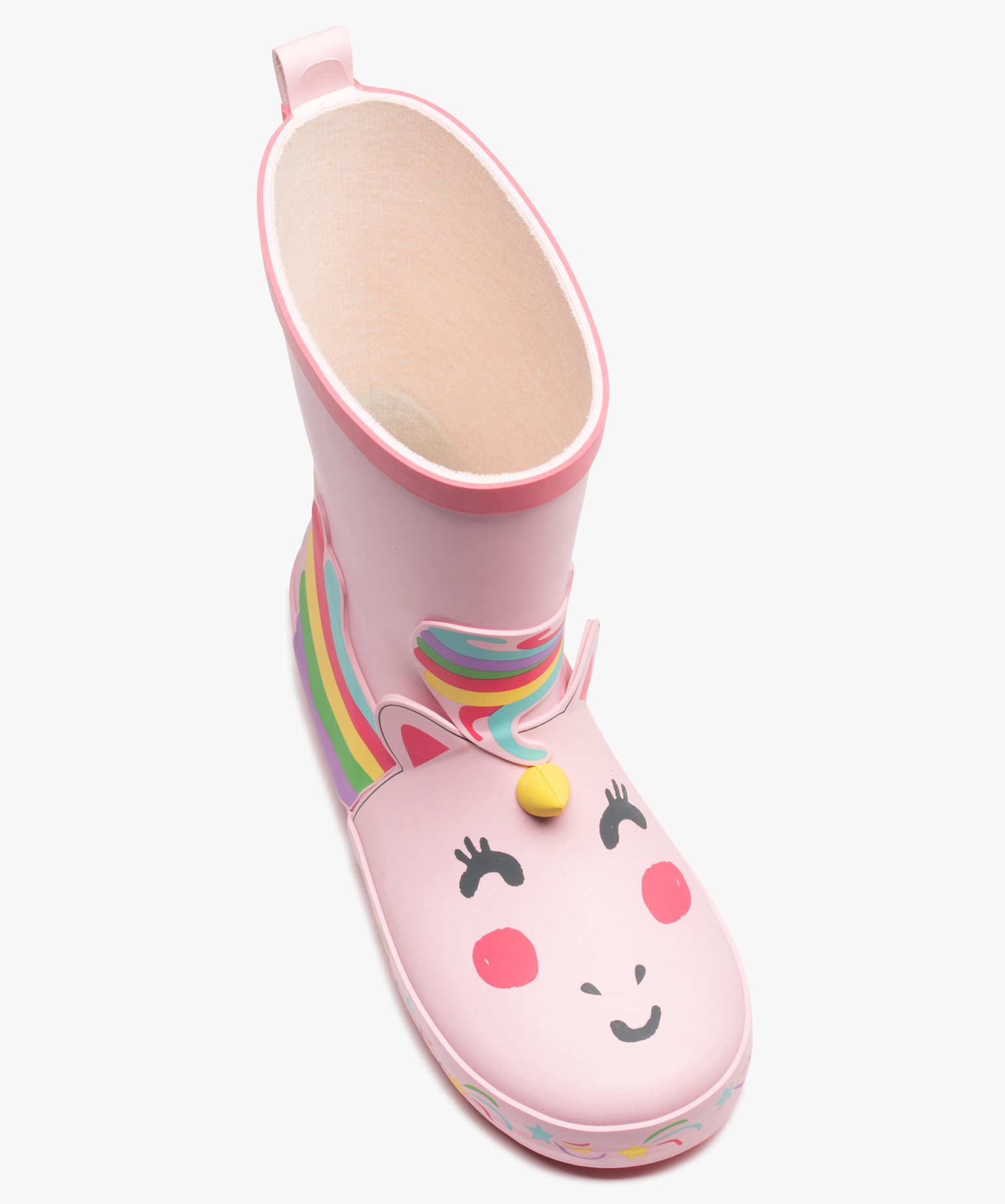 Bottes de pluie fille en caoutchouc forme licorne rose | GEMO