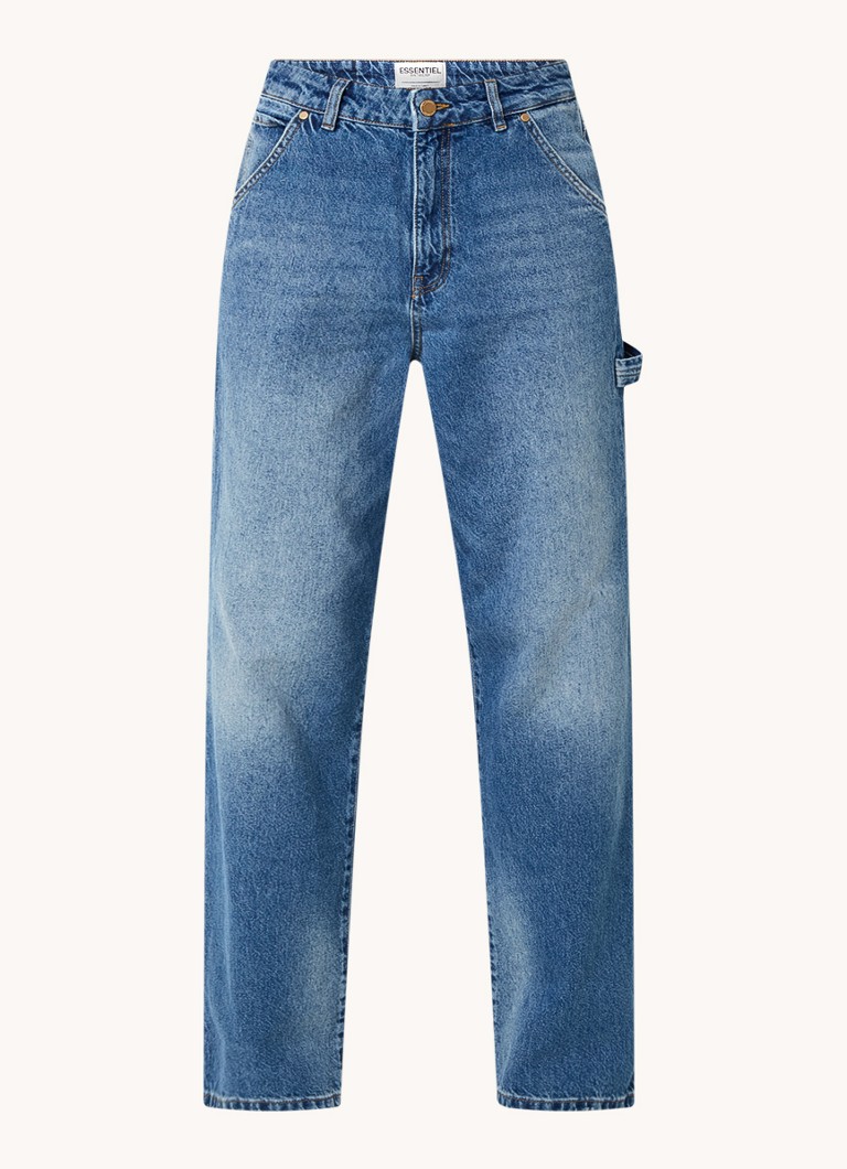 Jeans Essentiel Antwerp Grimas a vita alta, vestibilità ampia, finitura slavata