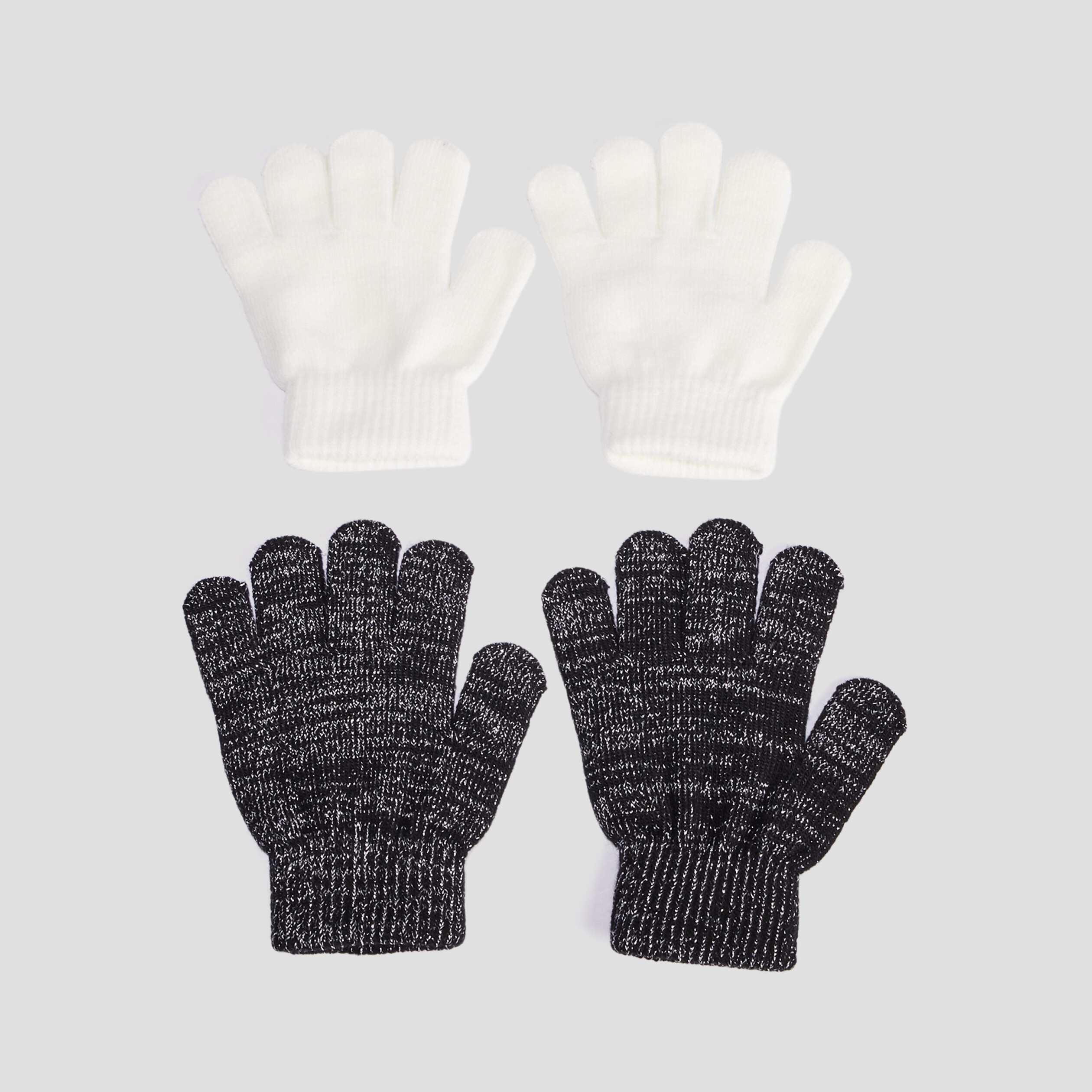 Lot 2 paires de gants noir femme | La Halle