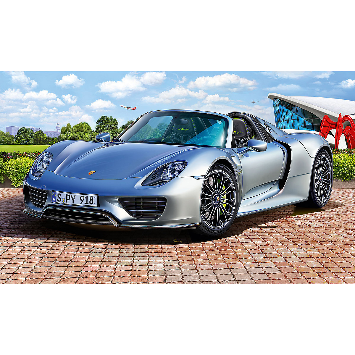 Porsche 918 Spyder, Revell Modellbausatz im Maßstab 1:24, 129 Teile, 19,4 cm