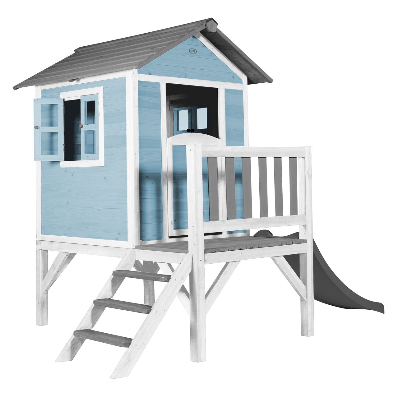 AXI Lodge XL Spielhaus Karibikblau - Graue Rutsche