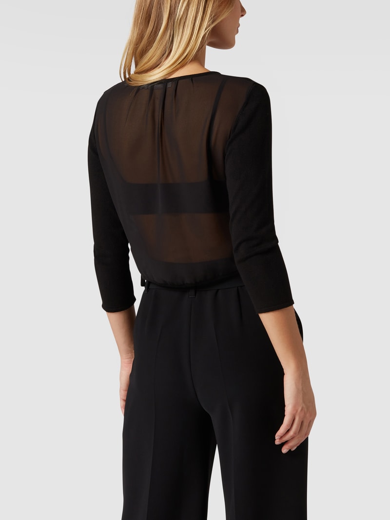 Bolero mit Rückseite aus Chiffon in schwarz