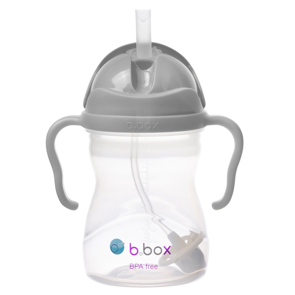 b.box Trinklernflasche mit dynamischen Strohhalm 240 ml - Grau