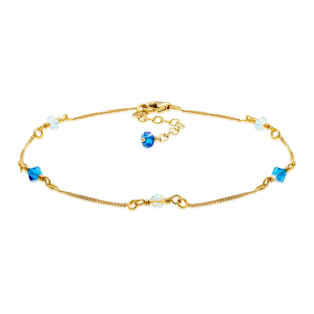 Elli Elli Bracelet de Cheville Cristal 925 Argent Bijoux