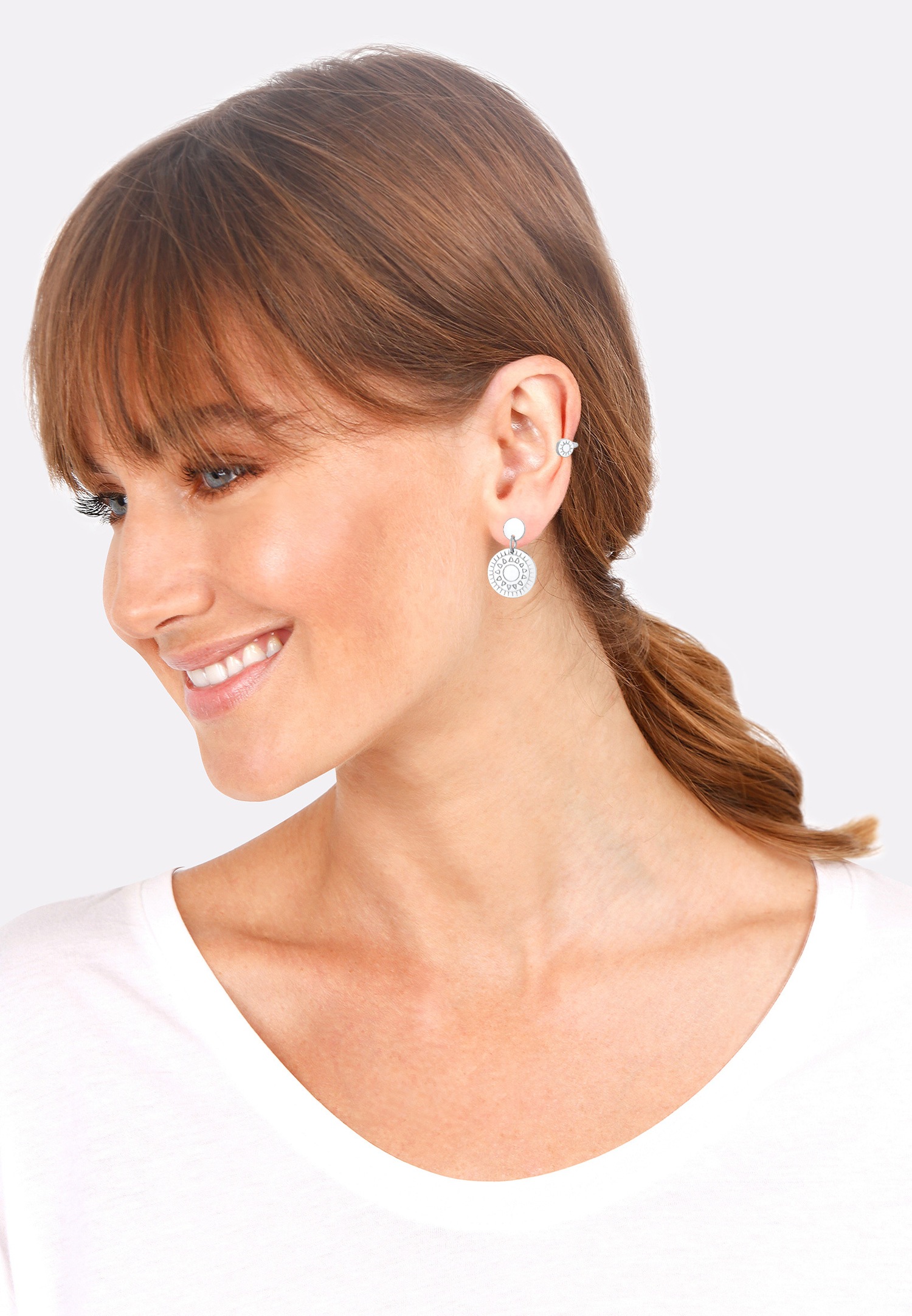 Elli 2er Set Ornament Ohrhänger Earcuff 925 Silber