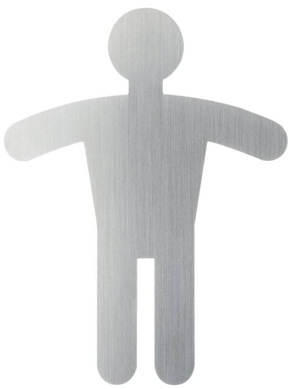 DURABLE Toilettenschild Herrentoilette Edelstahl 9 x 12 cm