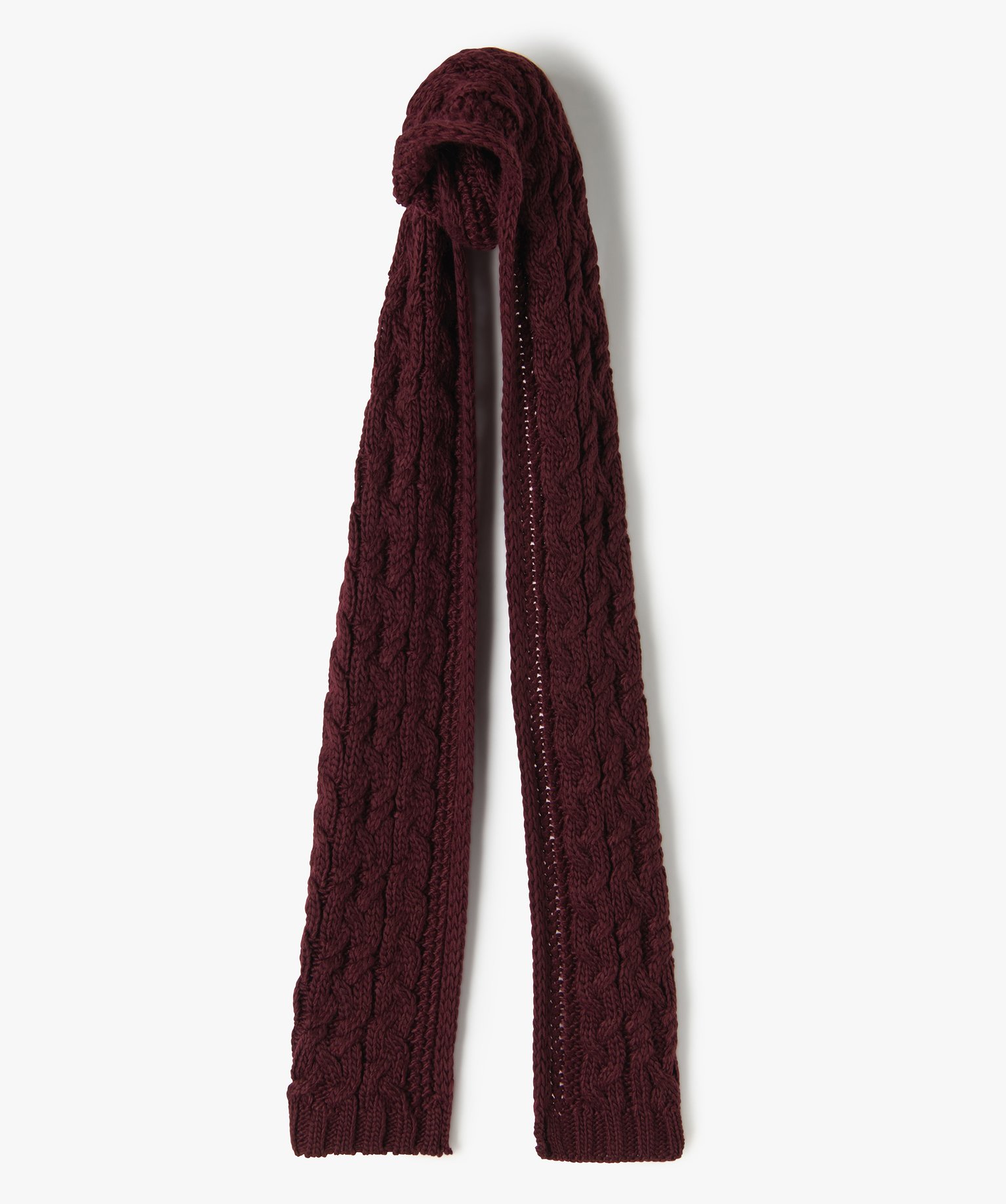 Echarpe femme en grosse maille torsadée rouge | GEMO